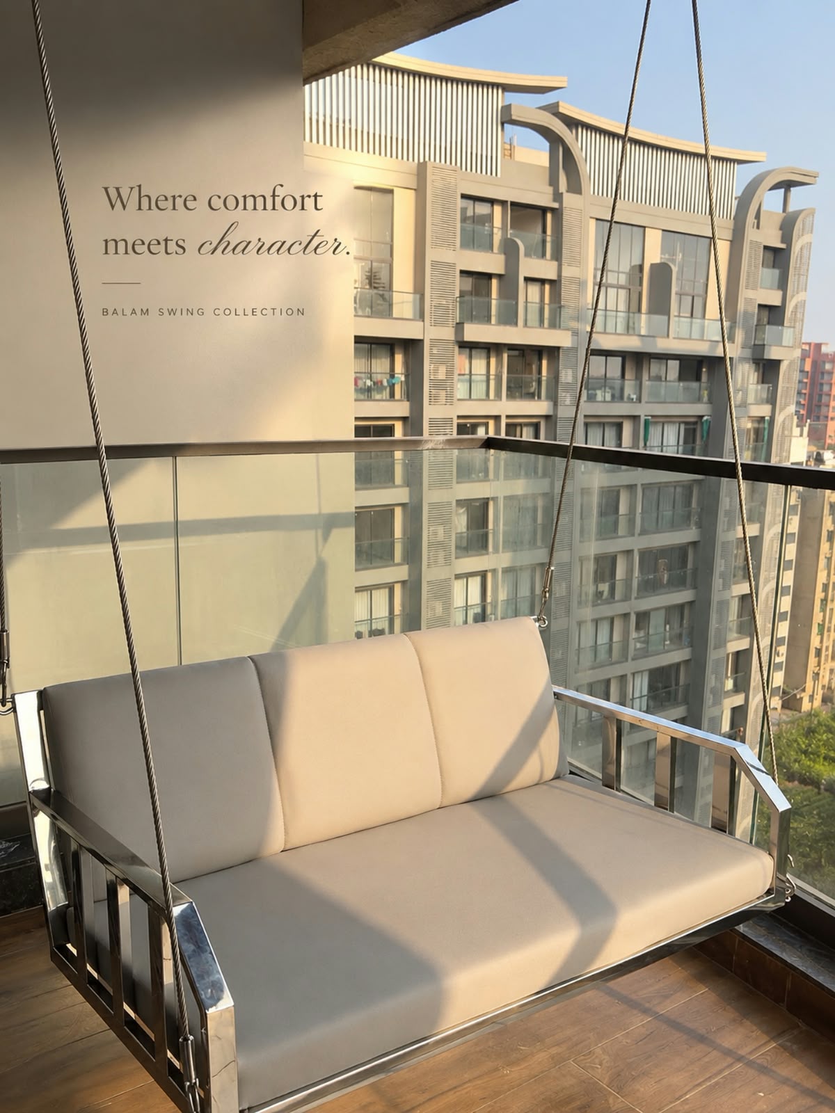 Modern Stainless Steel Balcony Swing